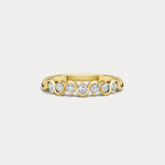 Round Lab - Grown Diamond Wave Half Eternity Ring in Sterling Silver - Rings