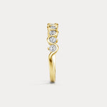 Round Lab - Grown Diamond Wave Half Eternity Ring in Sterling Silver - Rings