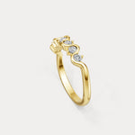 Round Lab - Grown Diamond Wave Half Eternity Ring in Sterling Silver - Rings