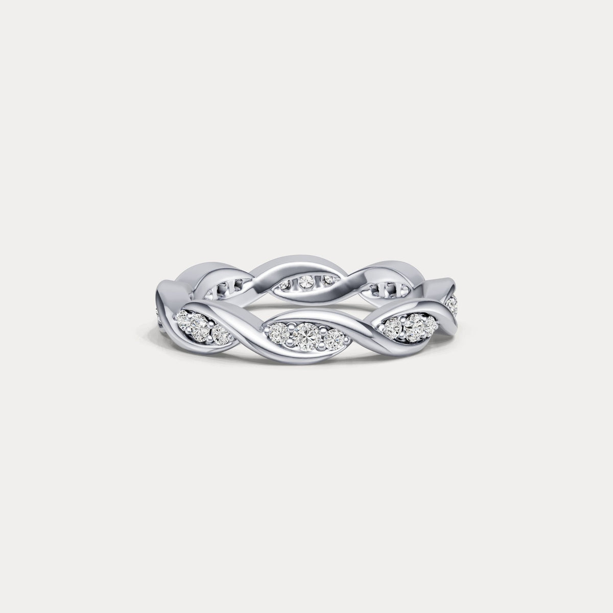 Round Lab - Grown Diamond Interwoven Band Ring in Sterling Silver - Rings