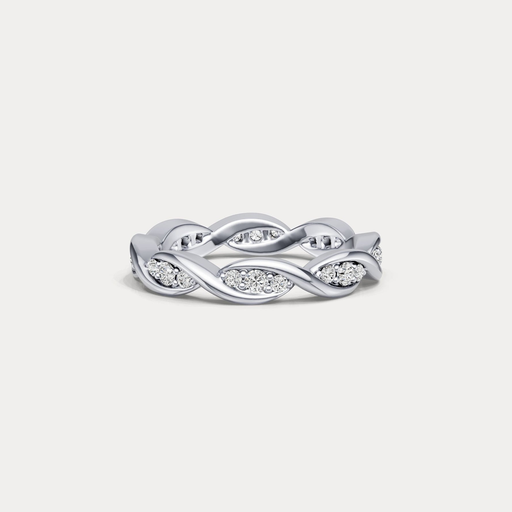 Round Lab - Grown Diamond Interwoven Band Ring in Sterling Silver - Rings
