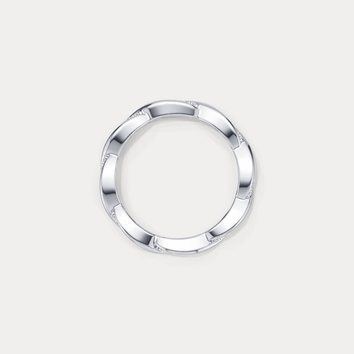 Round Lab - Grown Diamond Interwoven Band Ring in Sterling Silver - Rings
