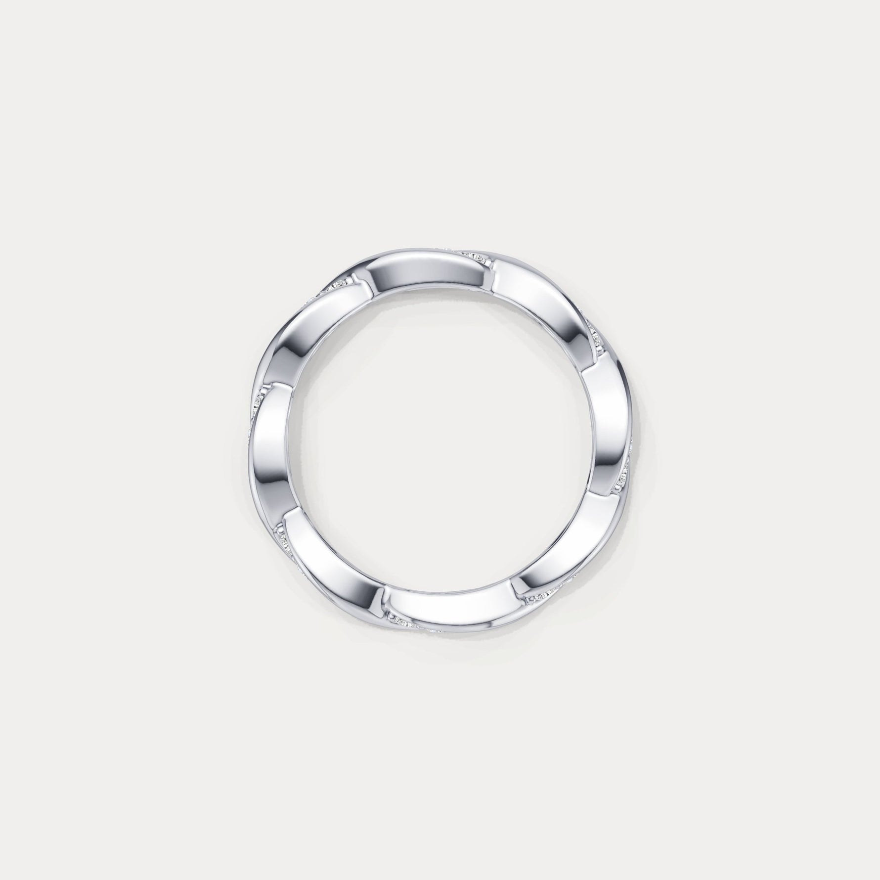 Round Lab - Grown Diamond Interwoven Band Ring in Sterling Silver - Rings