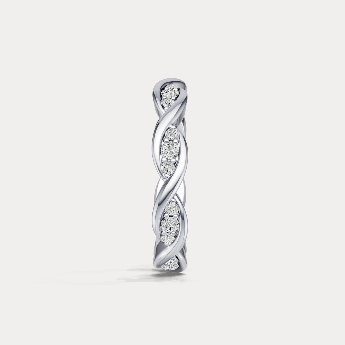 Round Lab - Grown Diamond Interwoven Band Ring in Sterling Silver - Rings