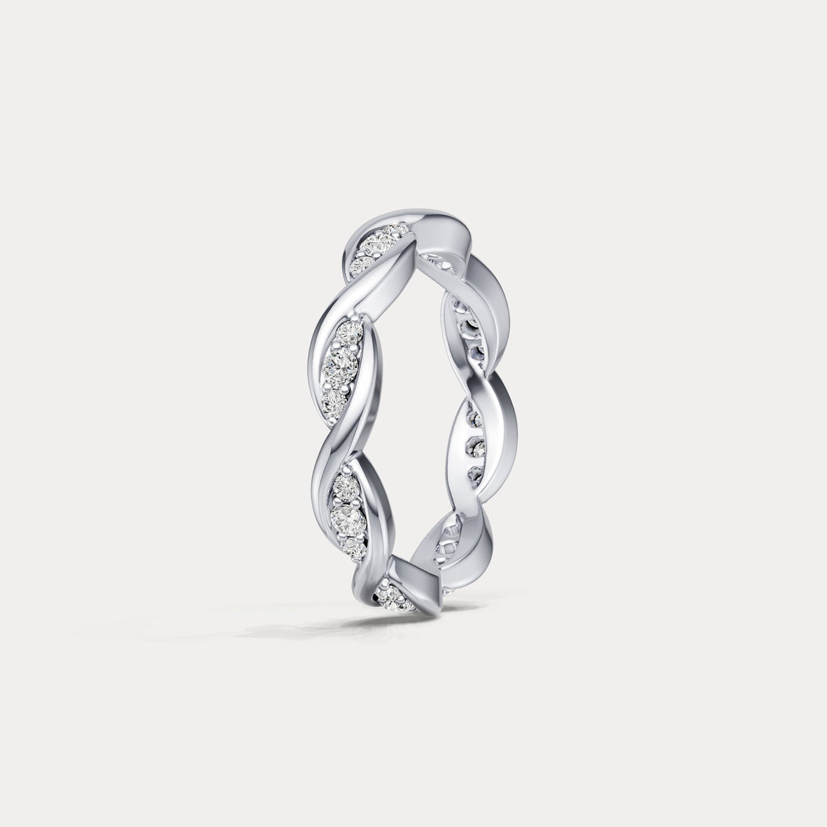 Round Lab - Grown Diamond Interwoven Band Ring in Sterling Silver - Rings