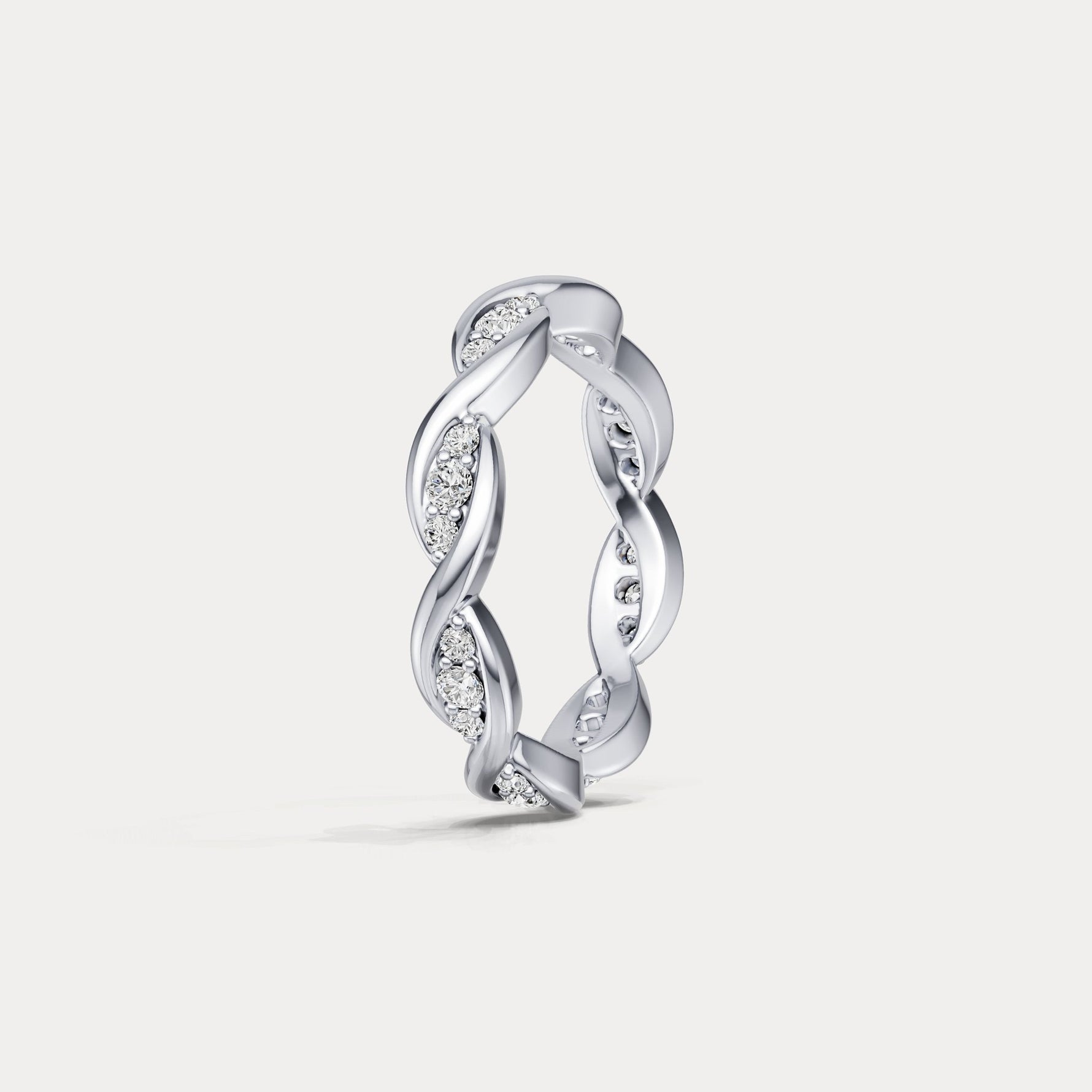 Round Lab - Grown Diamond Interwoven Band Ring in Sterling Silver - Rings