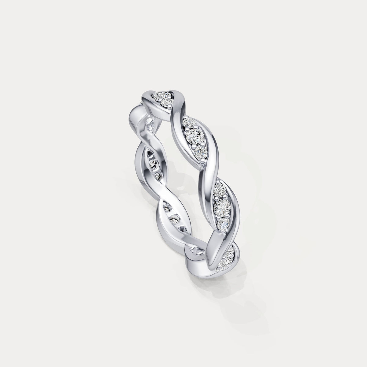 Round Lab - Grown Diamond Interwoven Band Ring in Sterling Silver - Rings