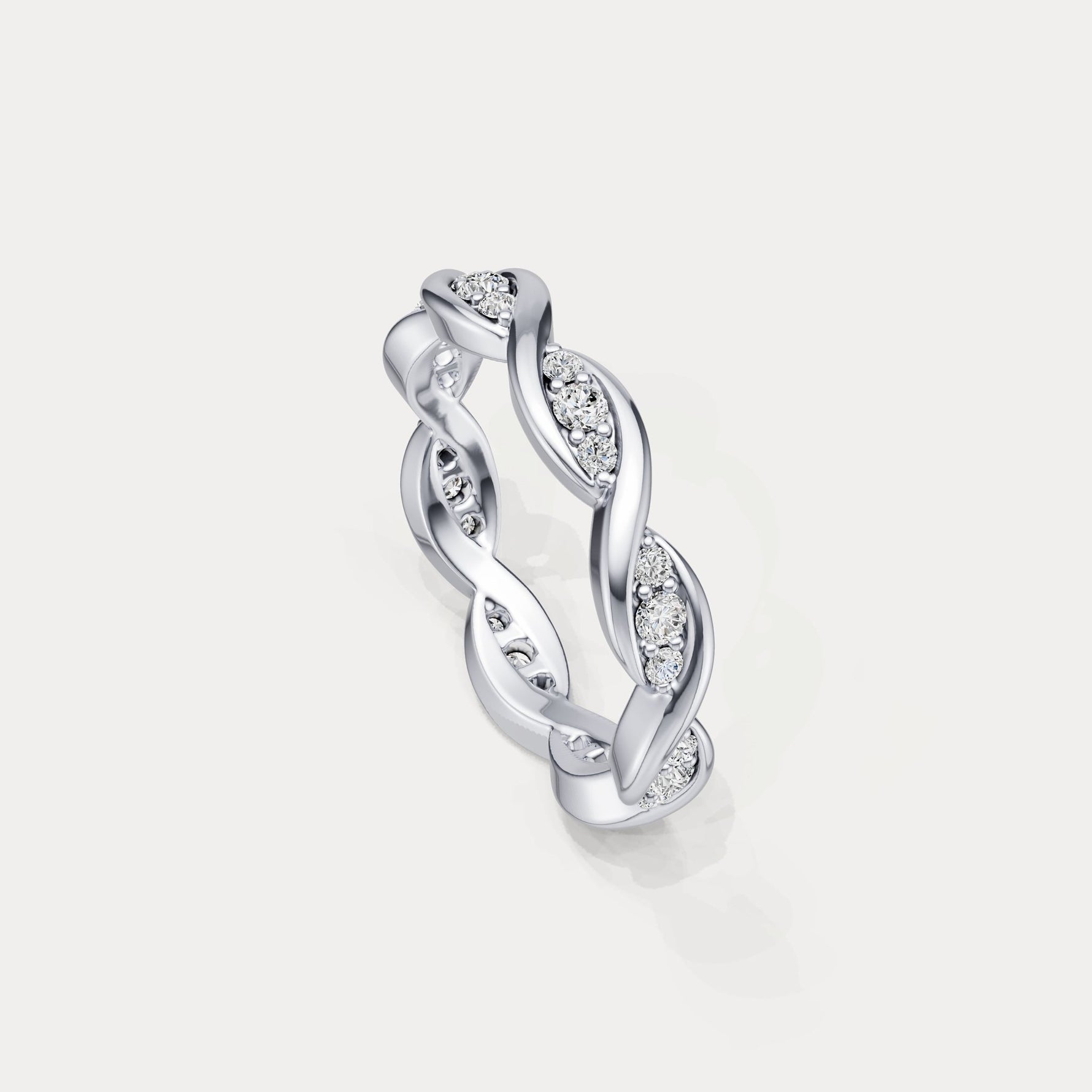 Round Lab - Grown Diamond Interwoven Band Ring in Sterling Silver - Rings