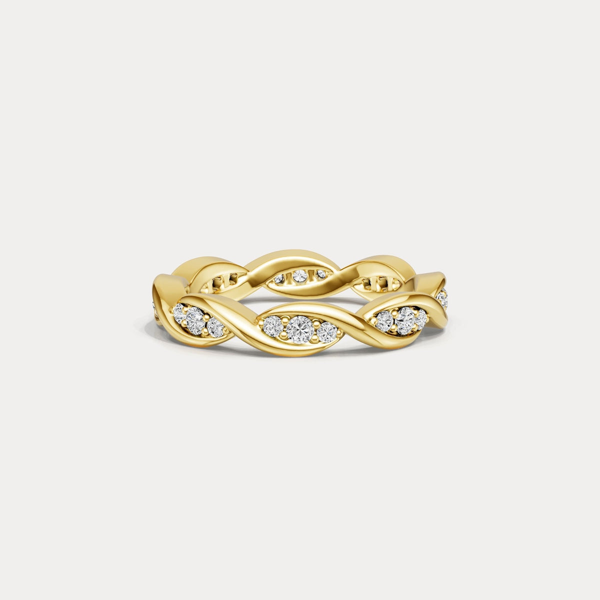 Round Lab - Grown Diamond Interwoven Band Ring in Sterling Silver - Rings