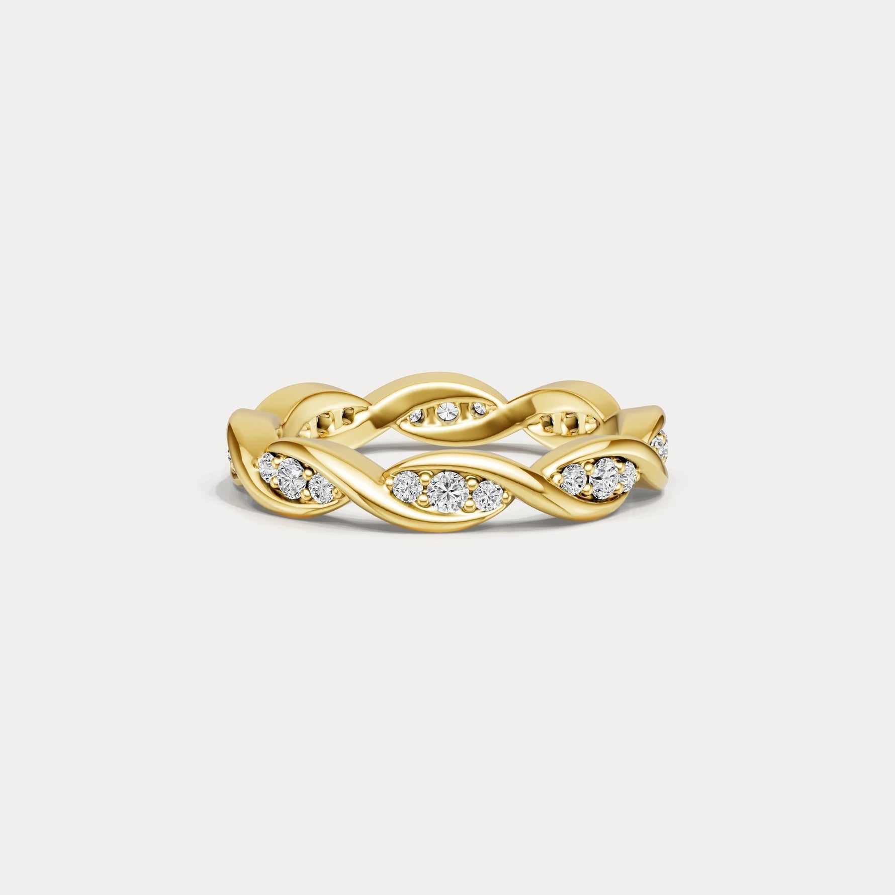 Round Lab - Grown Diamond Interwoven Band Ring in Sterling Silver - Rings