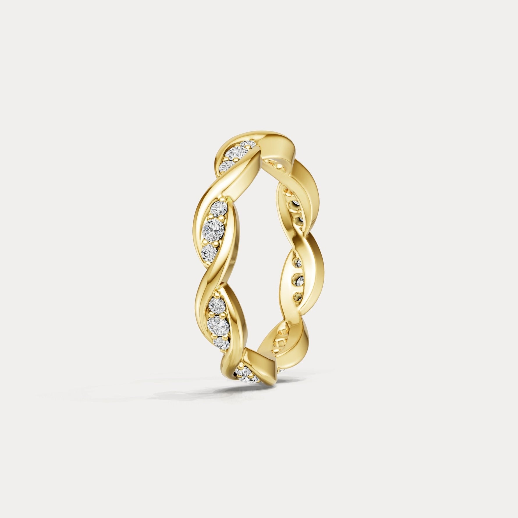 Round Lab - Grown Diamond Interwoven Band Ring in Sterling Silver - Rings