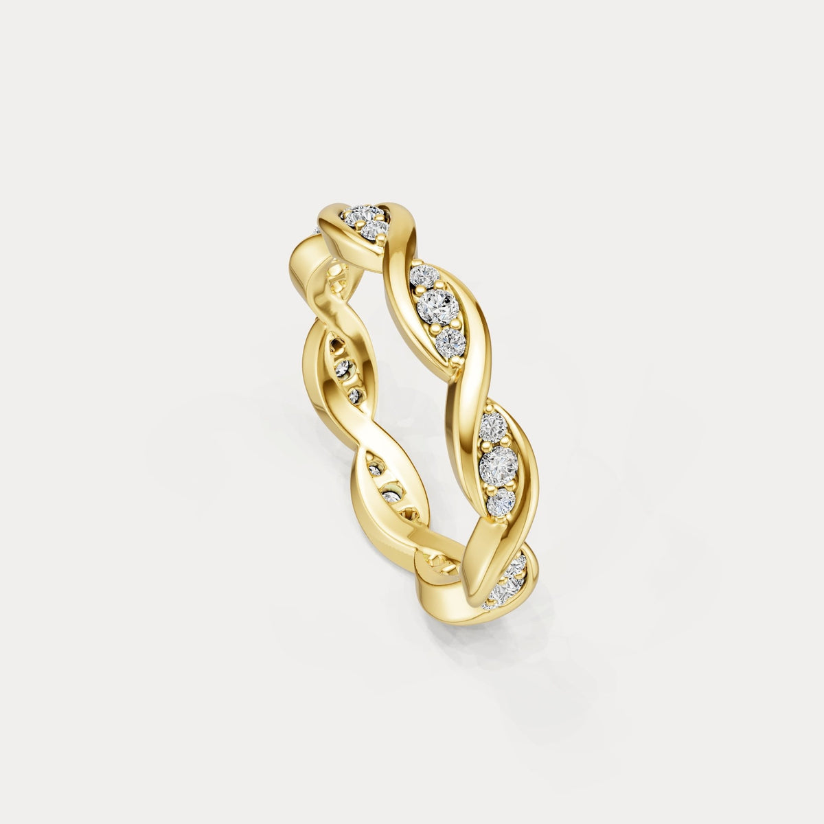 Round Lab - Grown Diamond Interwoven Band Ring in Sterling Silver - Rings
