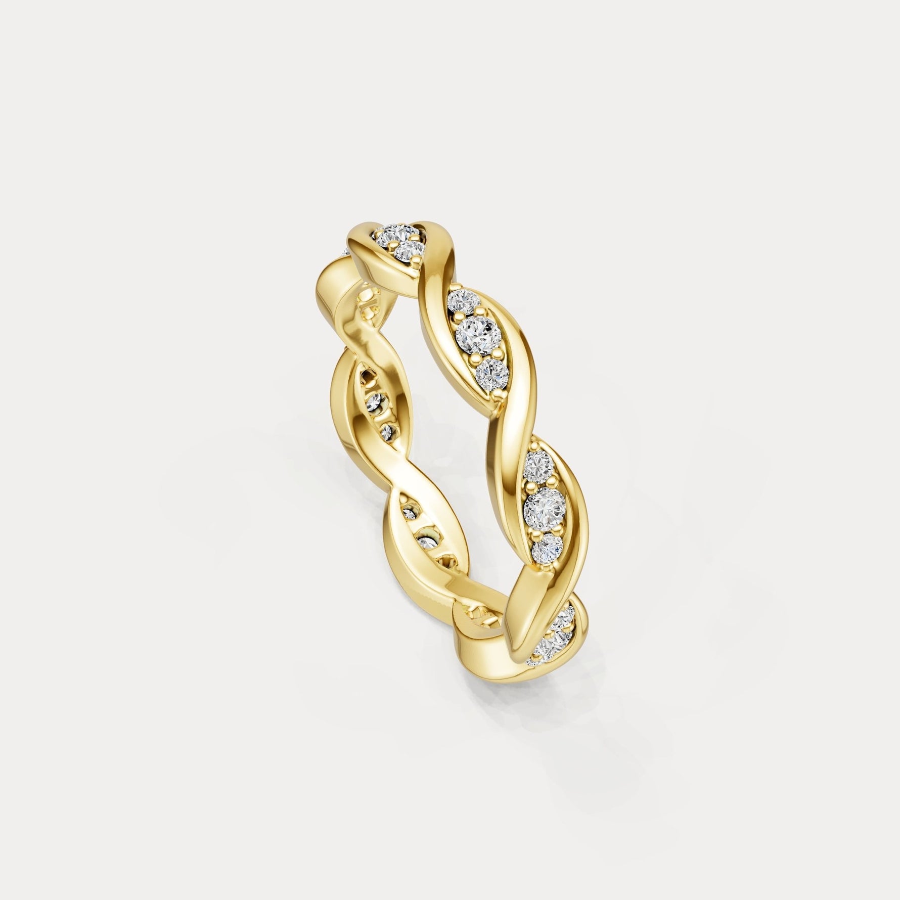 Round Lab - Grown Diamond Interwoven Band Ring in Sterling Silver - Rings