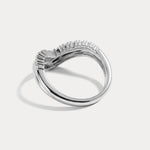 Chevron V-Shaped Lab-Grown Diamond Ring in Sterling Silver - Rings