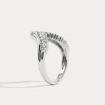 Chevron V-Shaped Lab-Grown Diamond Ring in Sterling Silver - Rings