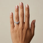 Chevron V - Shaped Lab - Grown Diamond Ring in Sterling Silver - Rings