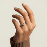 Chevron V - Shaped Lab - Grown Diamond Ring in Sterling Silver - Rings