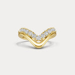 Chevron V - Shaped Lab - Grown Diamond Ring in Sterling Silver - Rings