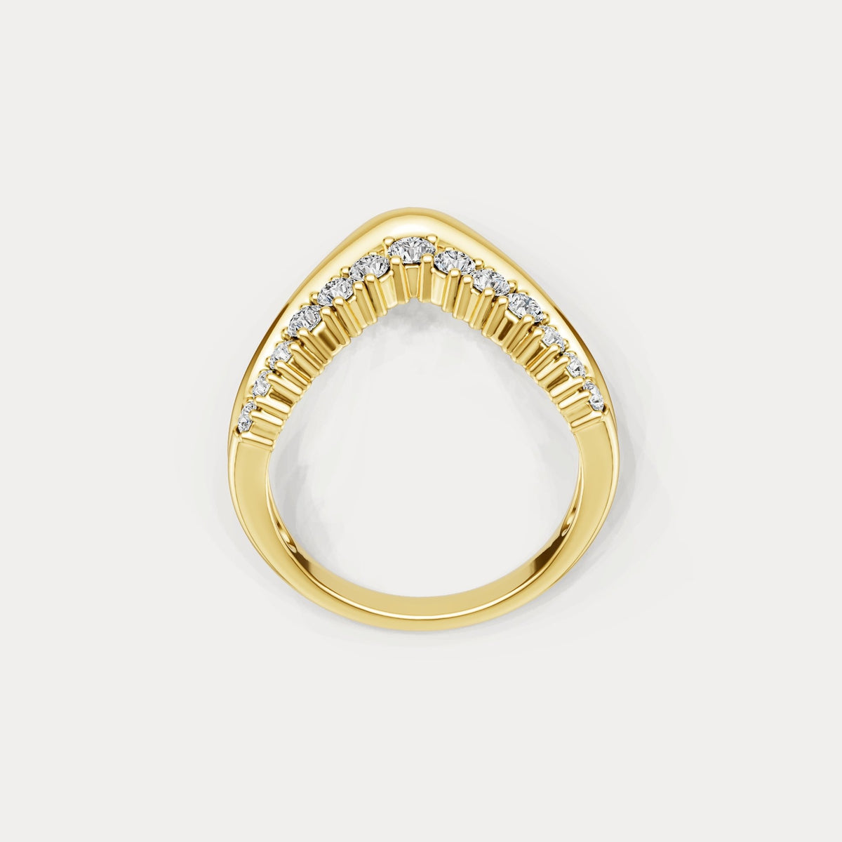 Chevron V - Shaped Lab - Grown Diamond Ring in Sterling Silver - Rings