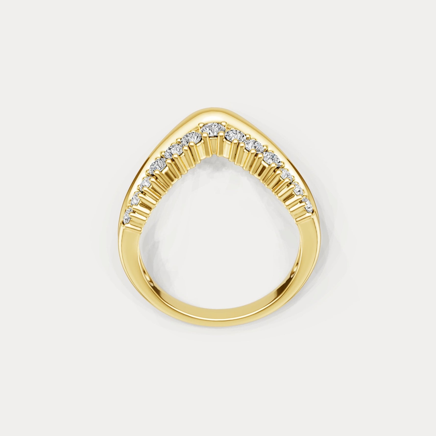 Chevron V - Shaped Lab - Grown Diamond Ring in Sterling Silver - Rings
