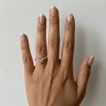 Chevron V - Shaped Lab - Grown Diamond Ring in Sterling Silver - Rings