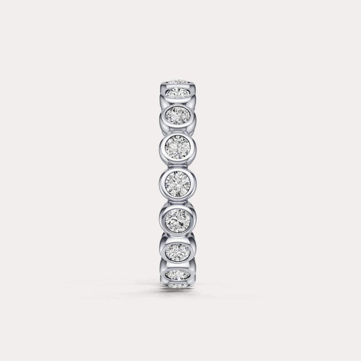 1CTW Round Lab - Grown Diamond Bezel - Set Eternity Band in 14K Gold/Platinum - Rings