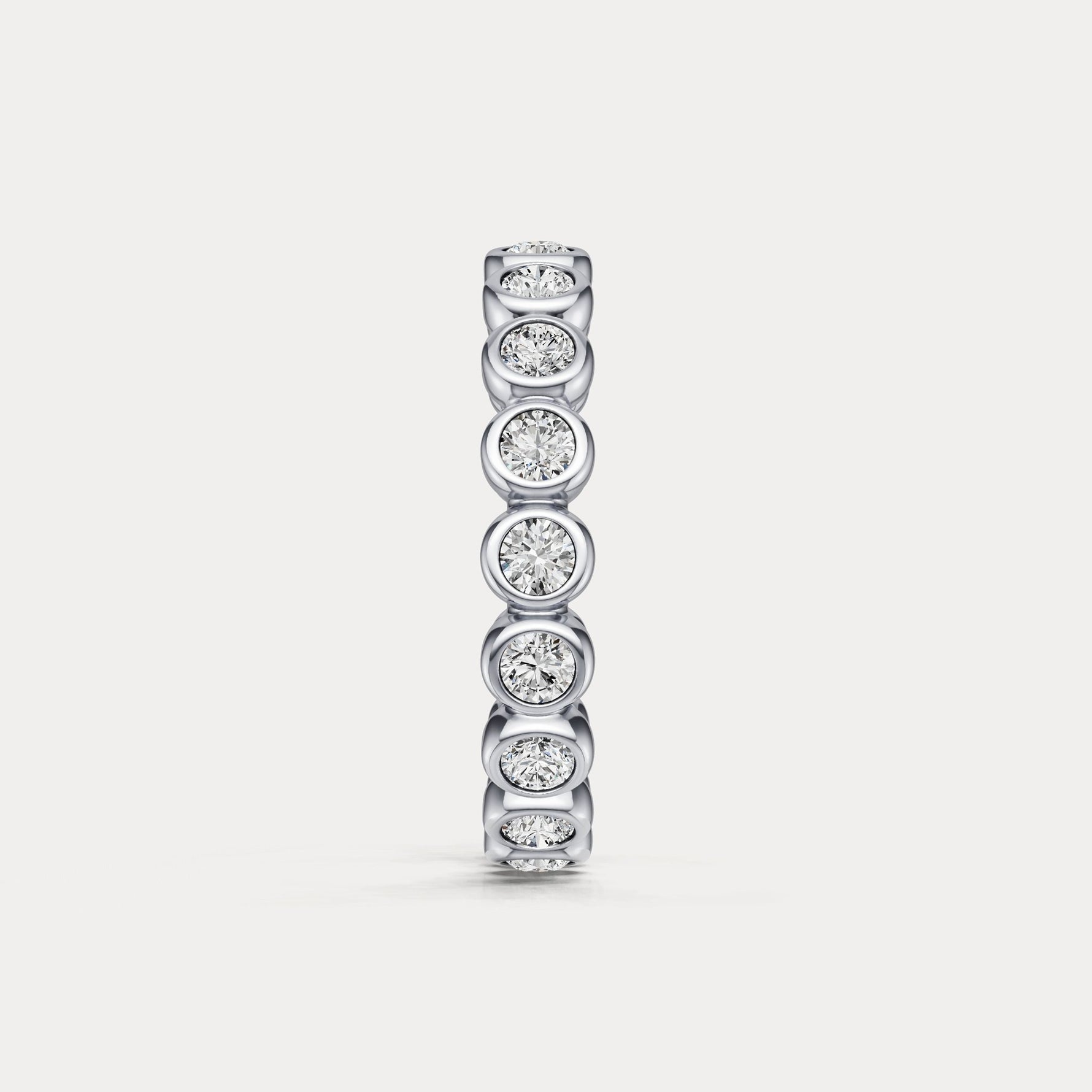 1CTW Round Lab - Grown Diamond Bezel - Set Eternity Band in 14K Gold/Platinum - Rings