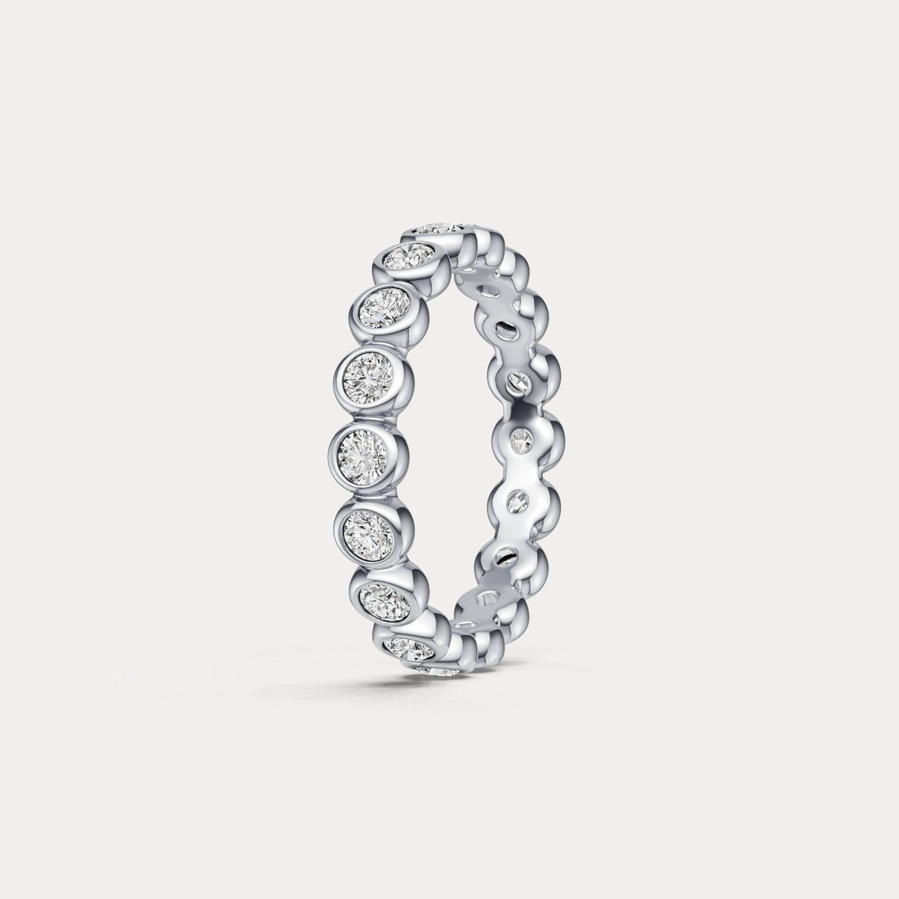 1CTW Round Lab - Grown Diamond Bezel - Set Eternity Band in 14K Gold/Platinum - Rings
