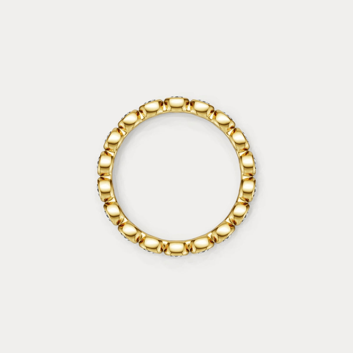 1CTW Round Lab - Grown Diamond Bezel - Set Eternity Band in 14K Gold/Platinum - Rings