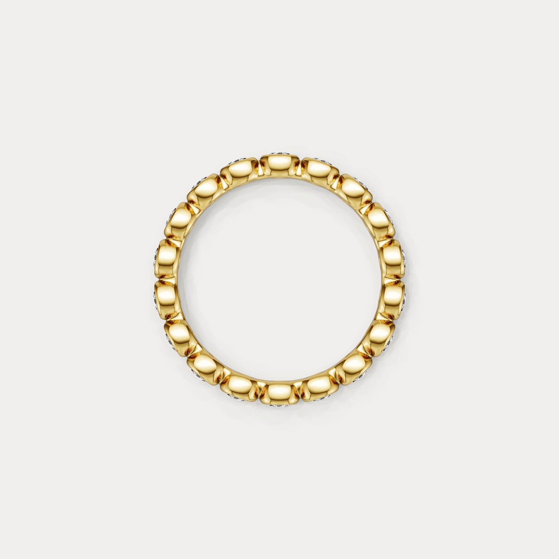 1CTW Round Lab - Grown Diamond Bezel - Set Eternity Band in 14K Gold/Platinum - Rings