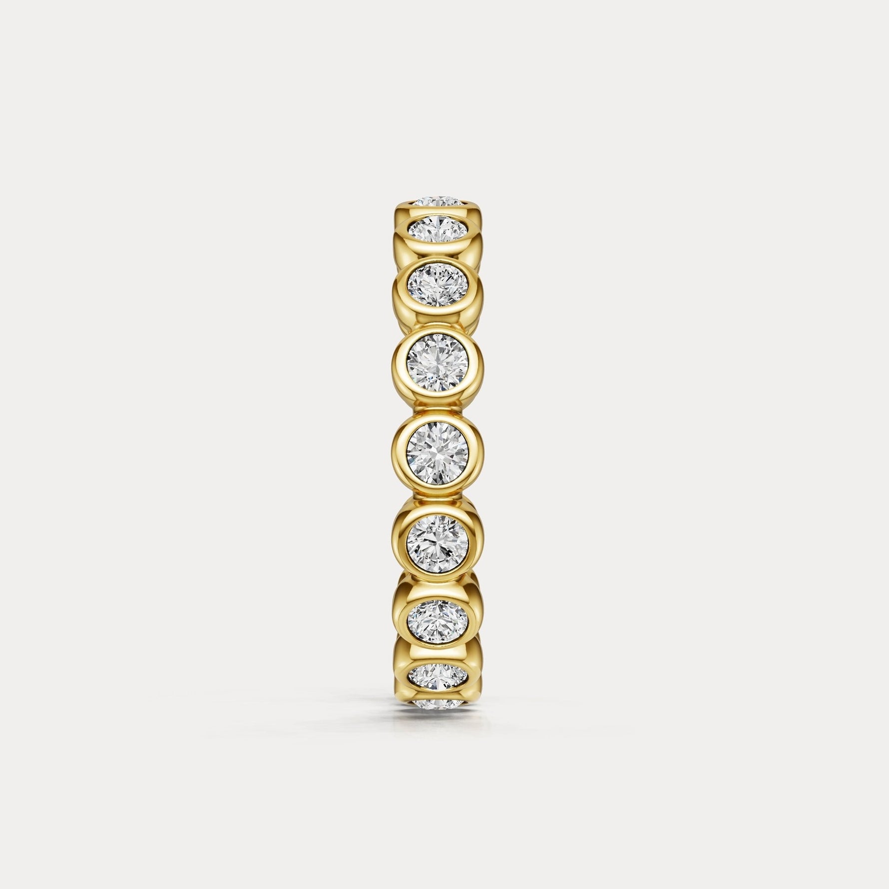 1CTW Round Lab - Grown Diamond Bezel - Set Eternity Band in 14K Gold/Platinum - Rings