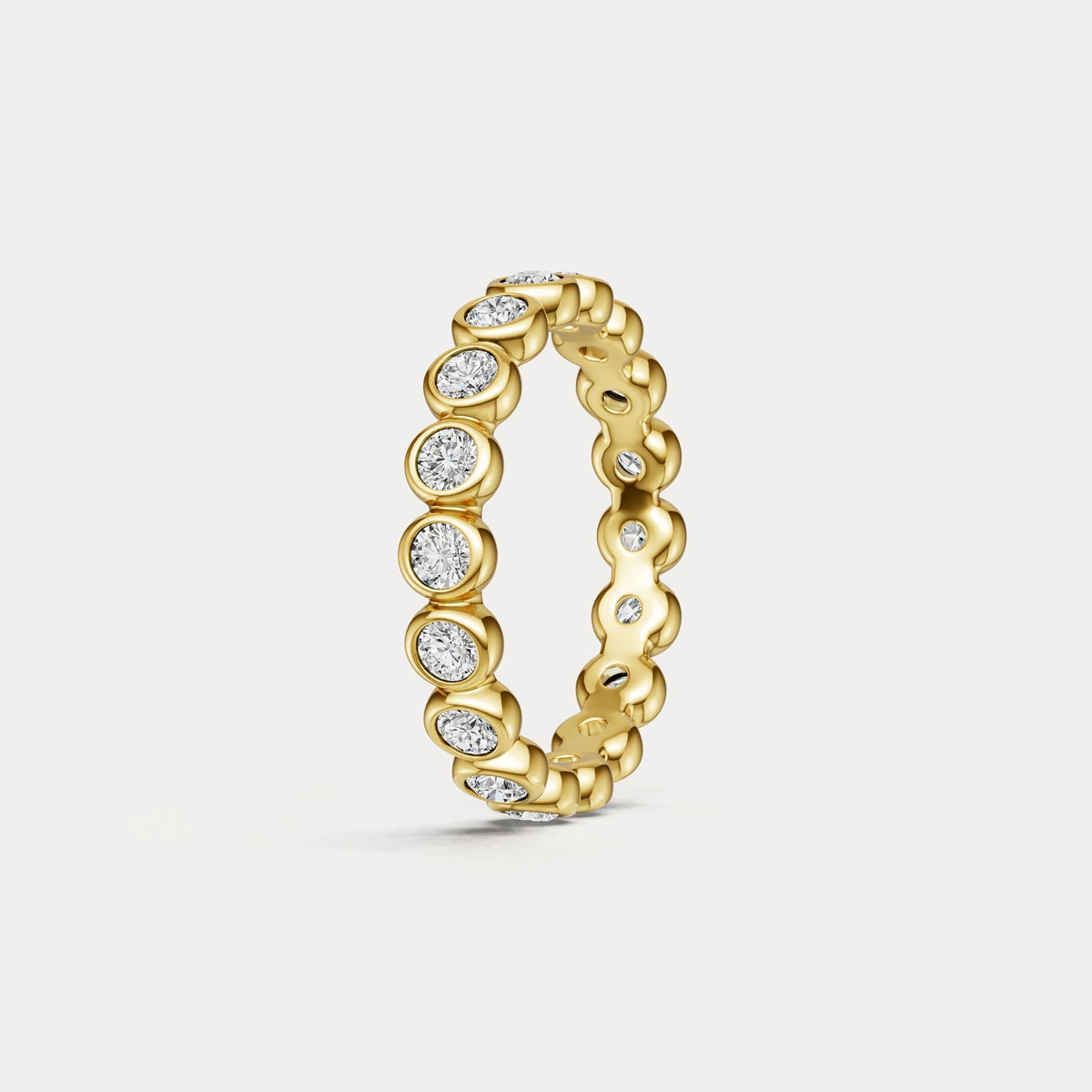 1CTW Round Lab - Grown Diamond Bezel - Set Eternity Band in 14K Gold/Platinum - Rings