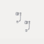 2 - in - 1 Convertible Round Lab - Grown Diamond Stud & Drop Earrings in Sterling Silver - Earrings