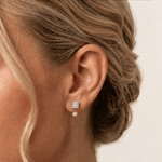 2-in-1 Convertible Princess Lab-Grown Diamond Stud & Drop Earrings in Sterling Silver - Earrings