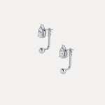 2 - in - 1 Convertible Pear Lab - Grown Diamond Stud & Drop Earrings in Sterling Silver - Earrings