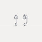 2 - in - 1 Convertible Pear Lab - Grown Diamond Stud & Drop Earrings in Sterling Silver - Earrings
