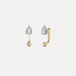 2 - in - 1 Convertible Pear Lab - Grown Diamond Stud & Drop Earrings in Sterling Silver - Earrings