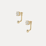 2 - in - 1 Convertible Pave Round Lab - Grown Diamond Stud & Drop Earrings in Sterling Silver - Earrings