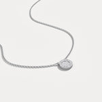 Sterling Silver Roman Numeral Disc Pendant Necklace with Pavé Lab - Grown Diamond - Necklaces