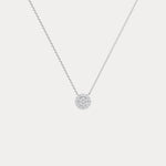 Sterling Silver Roman Numeral Disc Pendant Necklace with Pavé Lab - Grown Diamond - Necklaces