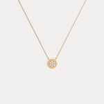 Sterling Silver Roman Numeral Disc Pendant Necklace with Pavé Lab - Grown Diamond - Necklaces