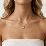 Sterling Silver Roman Numeral Disc Pendant Necklace with Pavé Lab - Grown Diamond - Necklaces