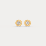 Roman Numeral Disc Stud Earrings with Pavé Lab - Grown Diamond in Sterling Silver - Earrings