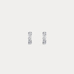 Round Lab - Grown Diamond Twisted Openwork Huggie Hoop Earrings in Sterling Silver - Earrings