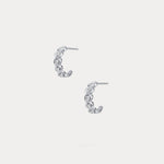 Round Lab - Grown Diamond Twisted Openwork Huggie Hoop Earrings in Sterling Silver - Earrings