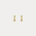 Round Lab - Grown Diamond Twisted Openwork Huggie Hoop Earrings in Sterling Silver - Earrings