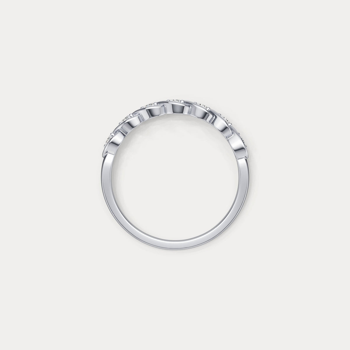 Round Lab - Grown Diamond Twist Band Ring in Sterling Silver - Rings