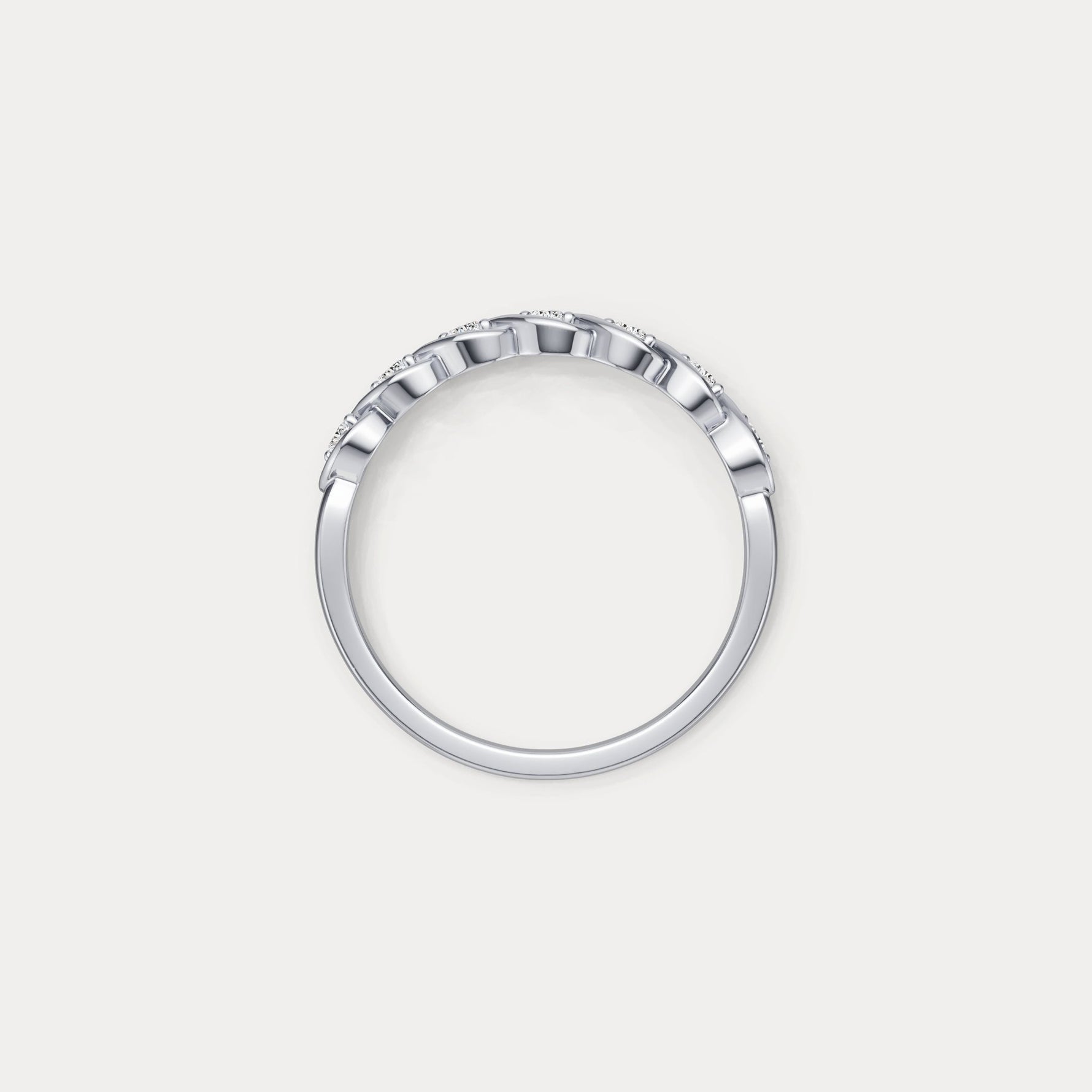 Round Lab - Grown Diamond Twist Band Ring in Sterling Silver - Rings