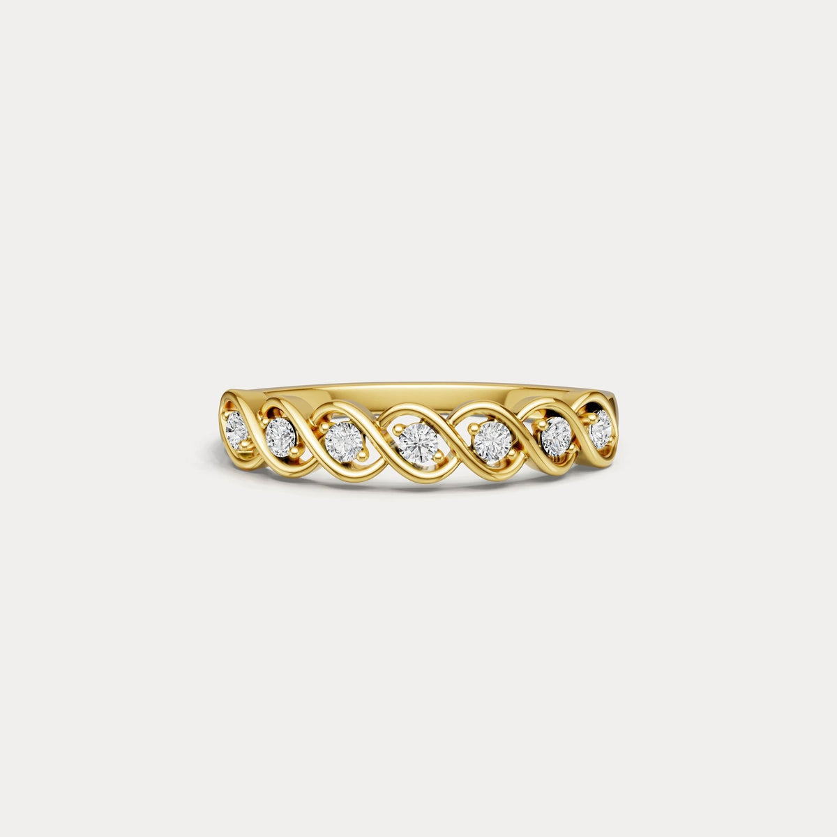 Round Lab - Grown Diamond Twist Band Ring in Sterling Silver - Rings
