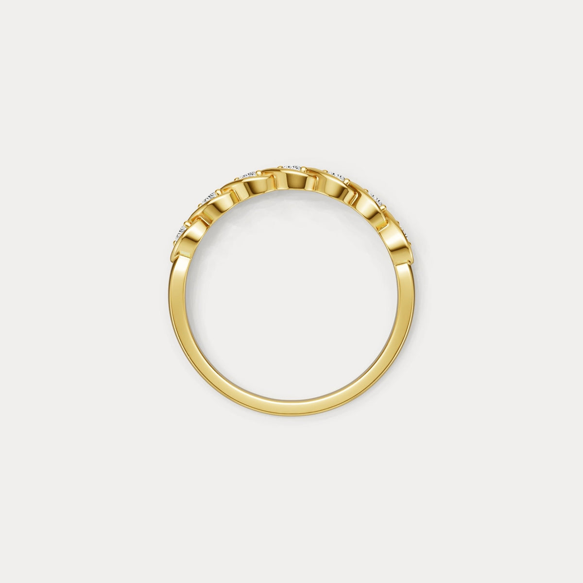 Round Lab - Grown Diamond Twist Band Ring in Sterling Silver - Rings